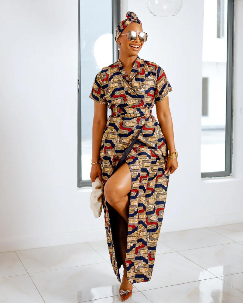 Ankara wrap dress